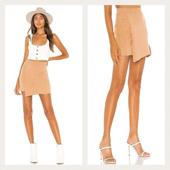 Free People Dresses & Skirts - Free People Mod Faux Wrap Ribbed Mini Skirt Size M